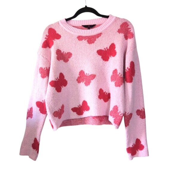 Nobo Barbie Lounge Boxy Chunky Novelty Butterfly Glam Sweater M - Picture 1 of 7